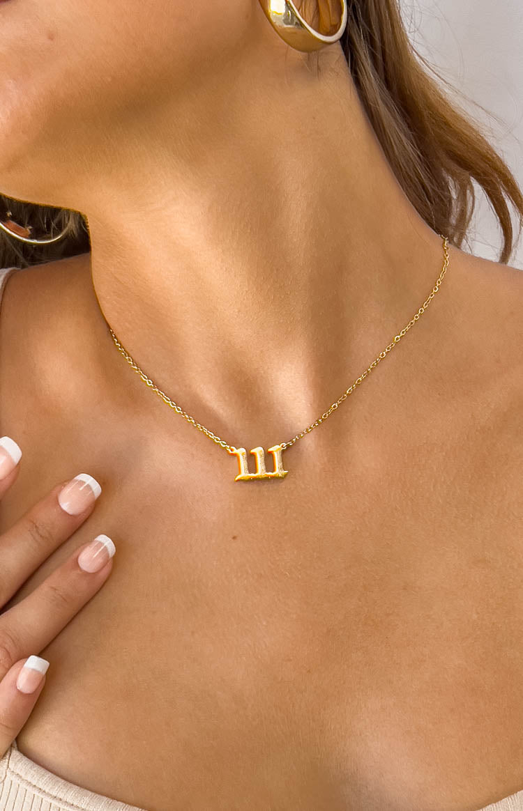 111 Gold Angel Number Necklace Image