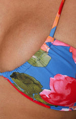 9.0 Swim Frankie Blue Floral Bikini Top Image