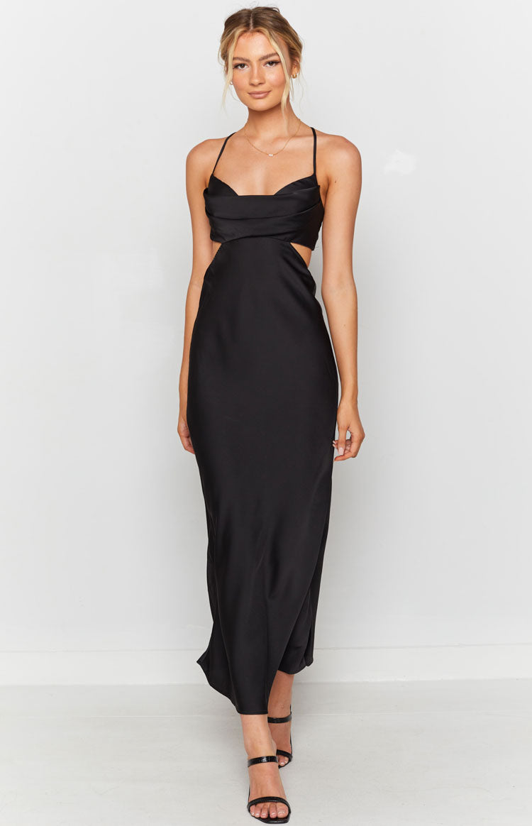 Taleah Cut Out Maxi Dress Black – Beginning Boutique