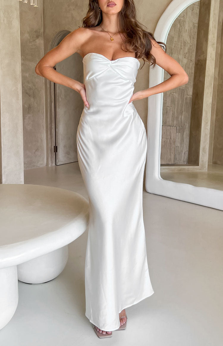 Abbie White Maxi Formal Dress – Beginning Boutique