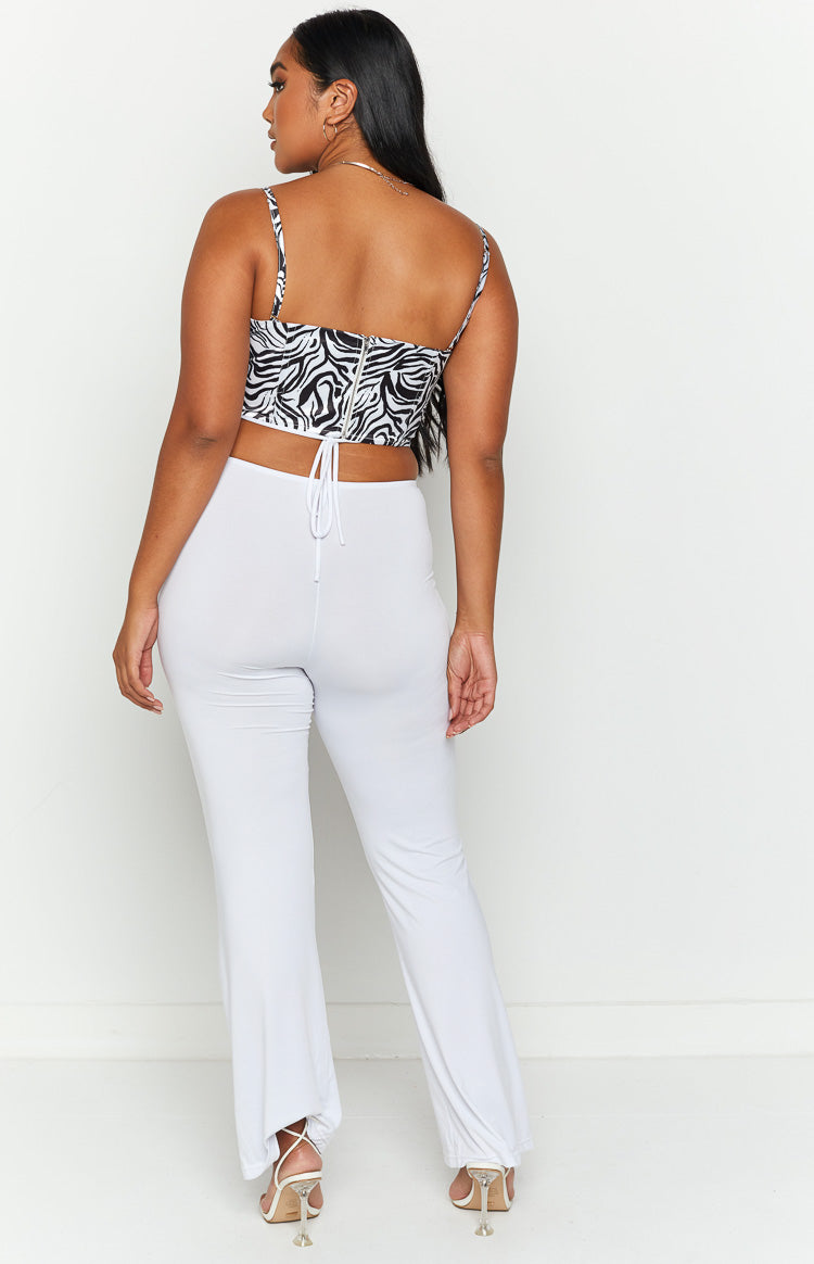 Amethyst White Waist Tie Pants Image