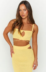 Annabella Yellow Crop Top Image