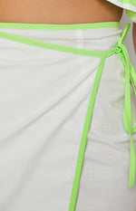 Ash White Wrap Mini Skirt Image