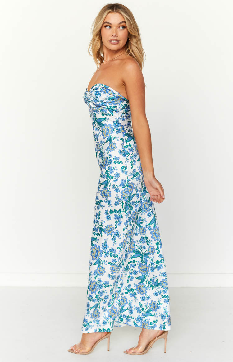 Shop Formal Dress - Ashley Blue Floral Formal Maxi Dress secondary image
