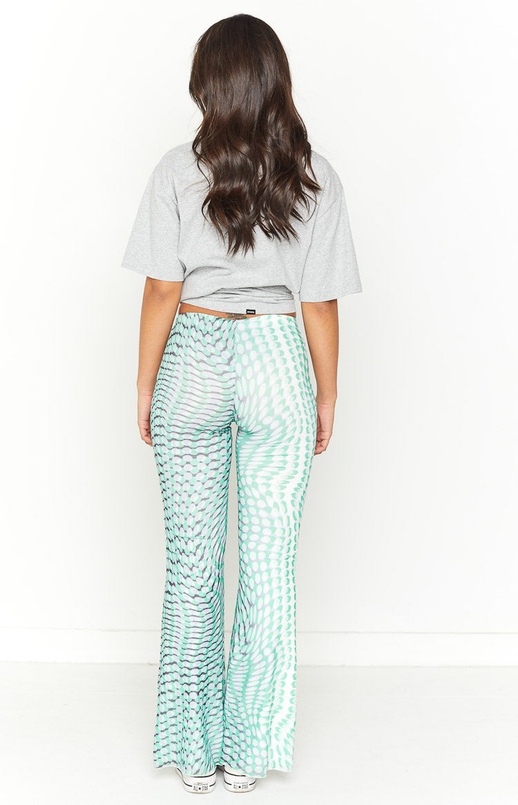 Avalon Green Mesh Mid Rise Pant Image
