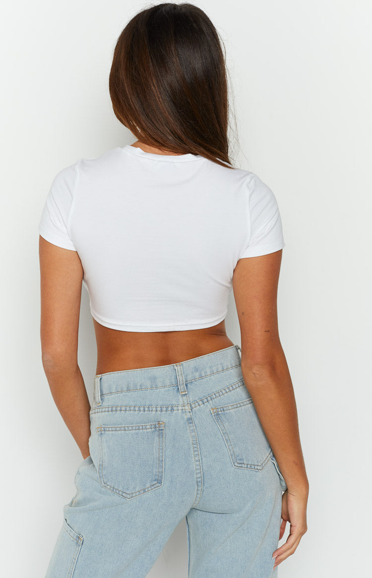 Chantal White Cropped Tee – Beginning Boutique