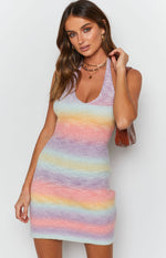 Cloud Nine Halter Mini Dress Rainbow Image