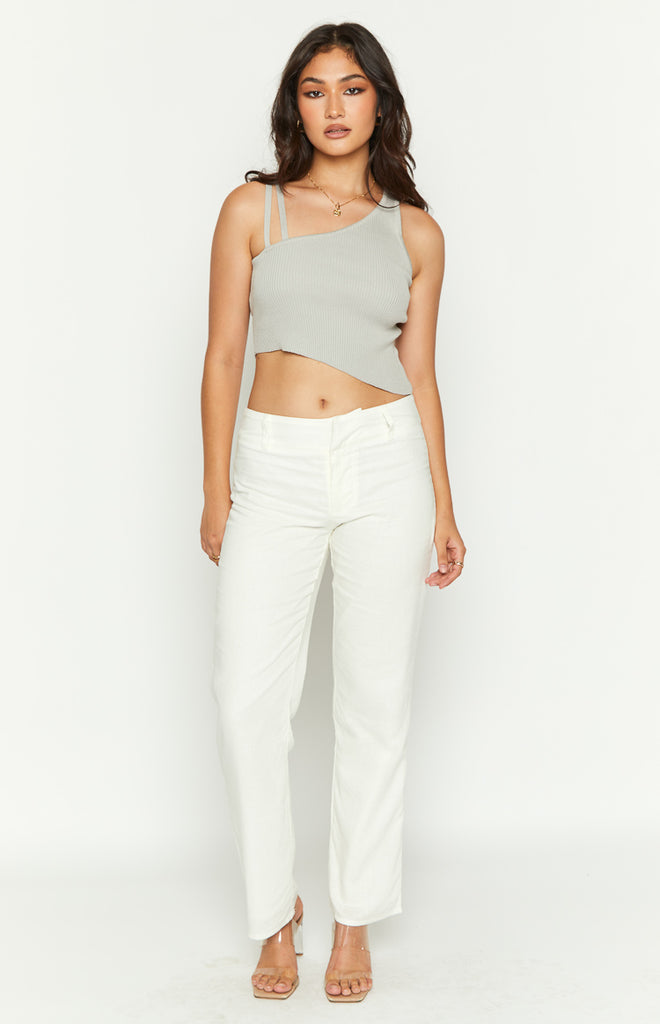 Delaney White Linen Blend Pants – Beginning Boutique