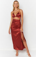 Dionne Rust Twist Maxi Dress Image