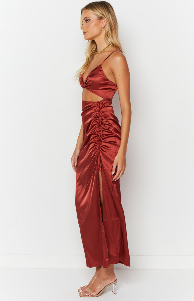 Dionne Rust Twist Maxi Dress Image