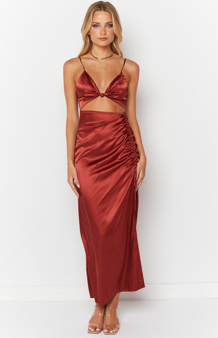 Dionne Rust Twist Maxi Dress Image