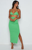 Earthling Green Maxi Halter Dress