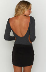 Elena Grey Long Sleeve Bodysuit Image
