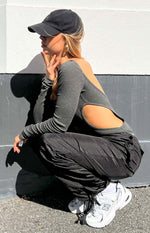 Elena Grey Long Sleeve Bodysuit Image