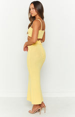 Ellah Yellow Knit Midi Skirt Image