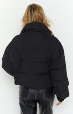 Fuego Puffer Cropped Jacket Black Image