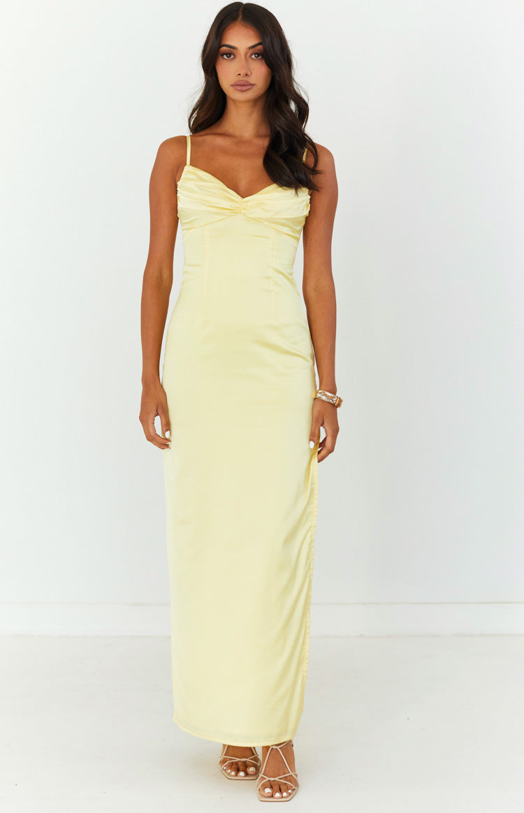 Shop Formal Dress - Honey Yellow Maxi Dress sixth image
