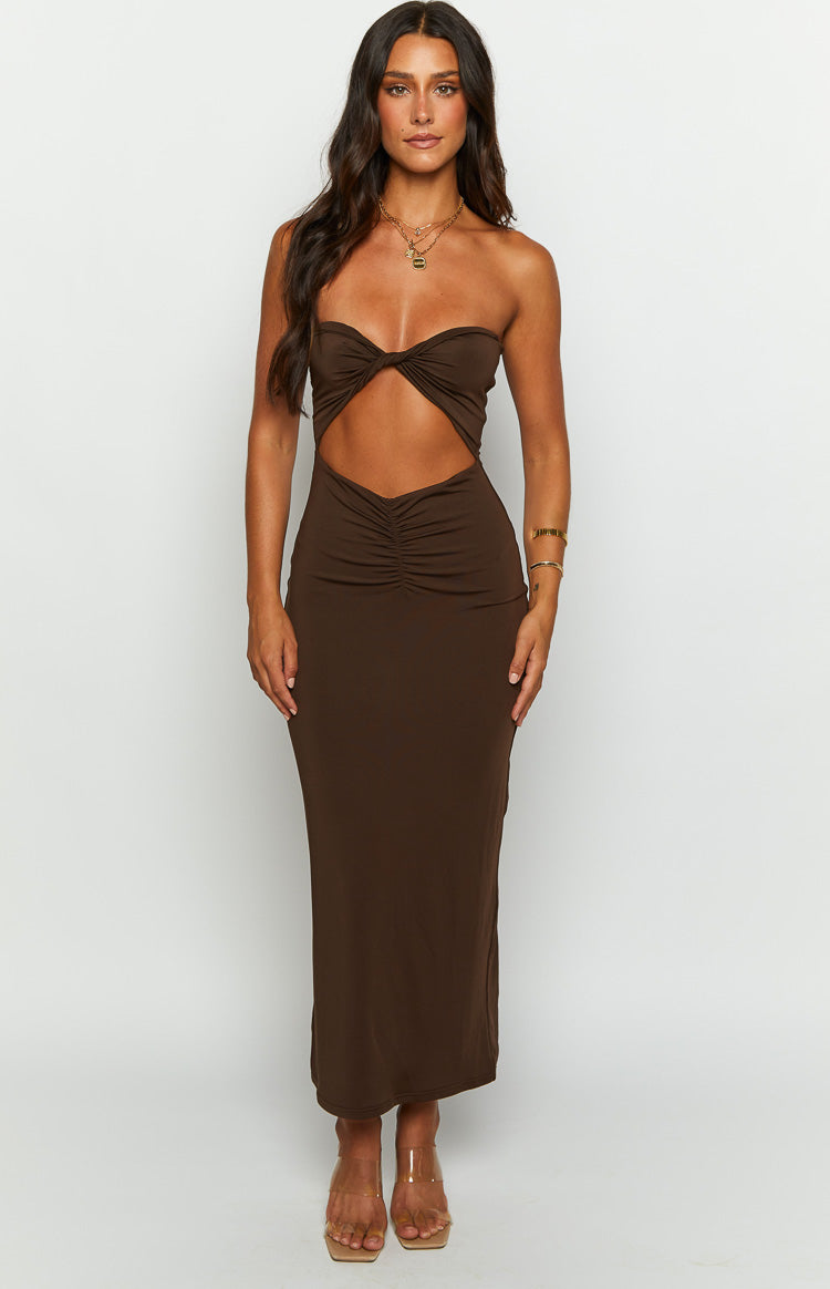 Juliete Brown Midi Dress Image