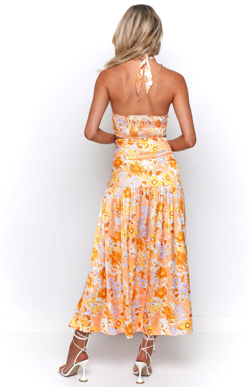 Juniper Orange Floral Maxi Skirt – Beginning Boutique