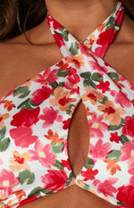 Juniper White Floral Halter Top Image