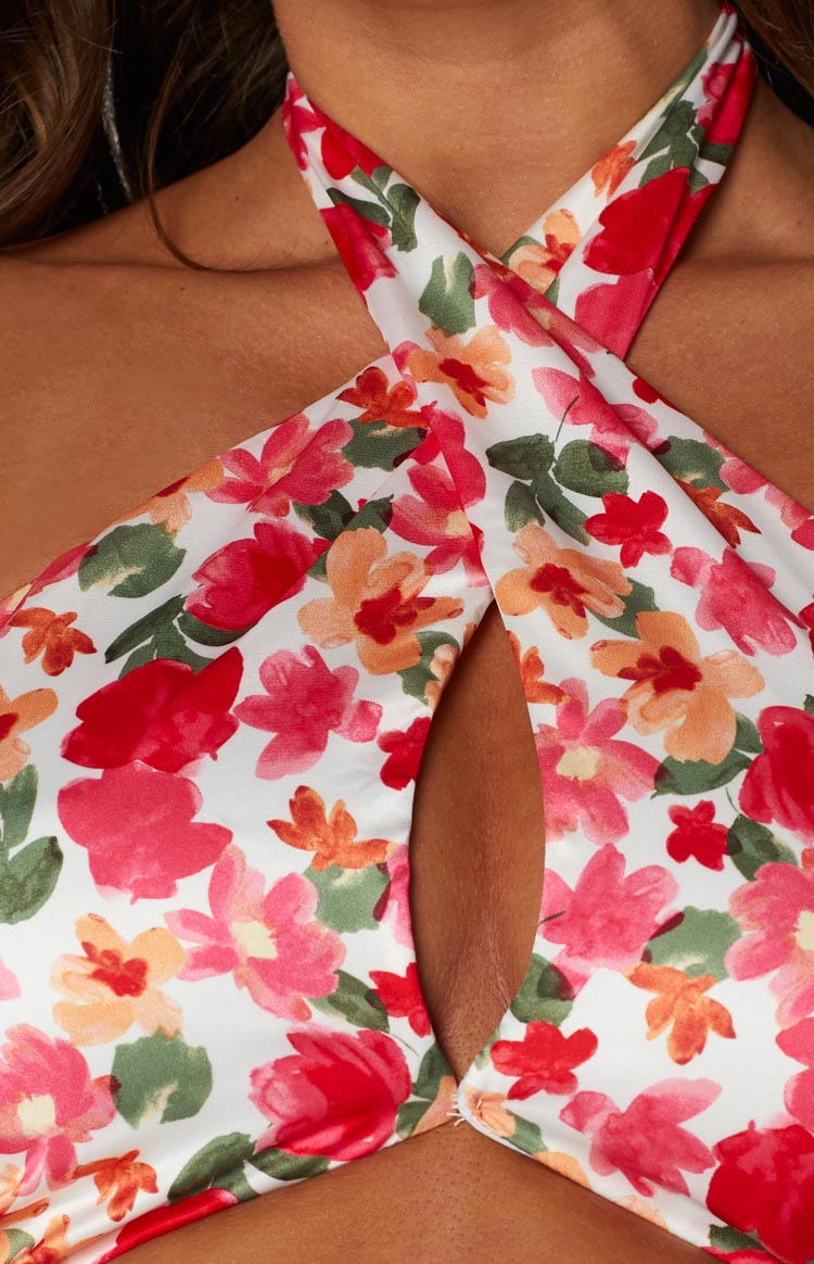 Juniper White Floral Halter Top Image