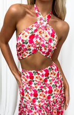 Juniper White Floral Halter Top Image