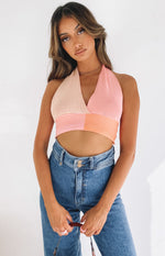 Kallie Halter Neck Top Pink Image