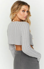 Kristin Grey Rib Sweater Image