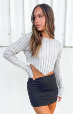 Kristin Grey Rib Sweater Image