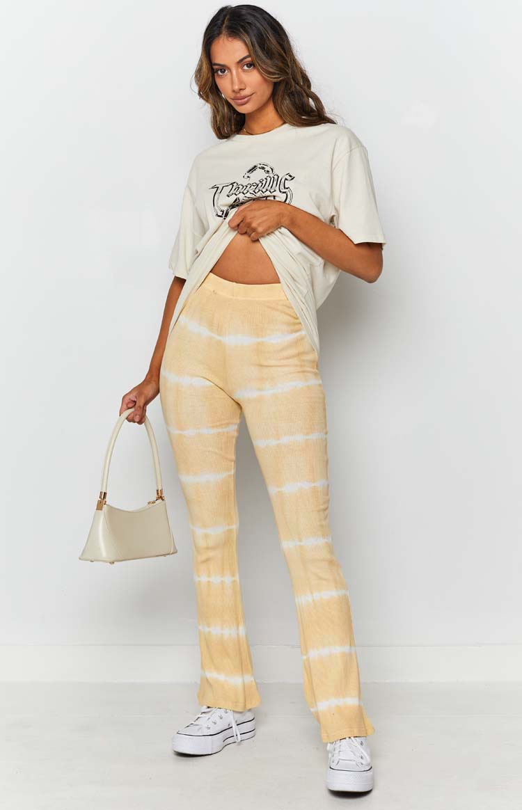 Laroi Tye Dye Flare Pants Yellow – Beginning Boutique