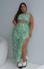 Lulu Green Print Maxi Dress Image