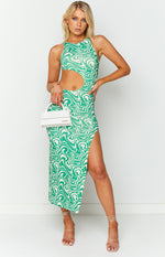 Lulu Green Print Maxi Dress Image