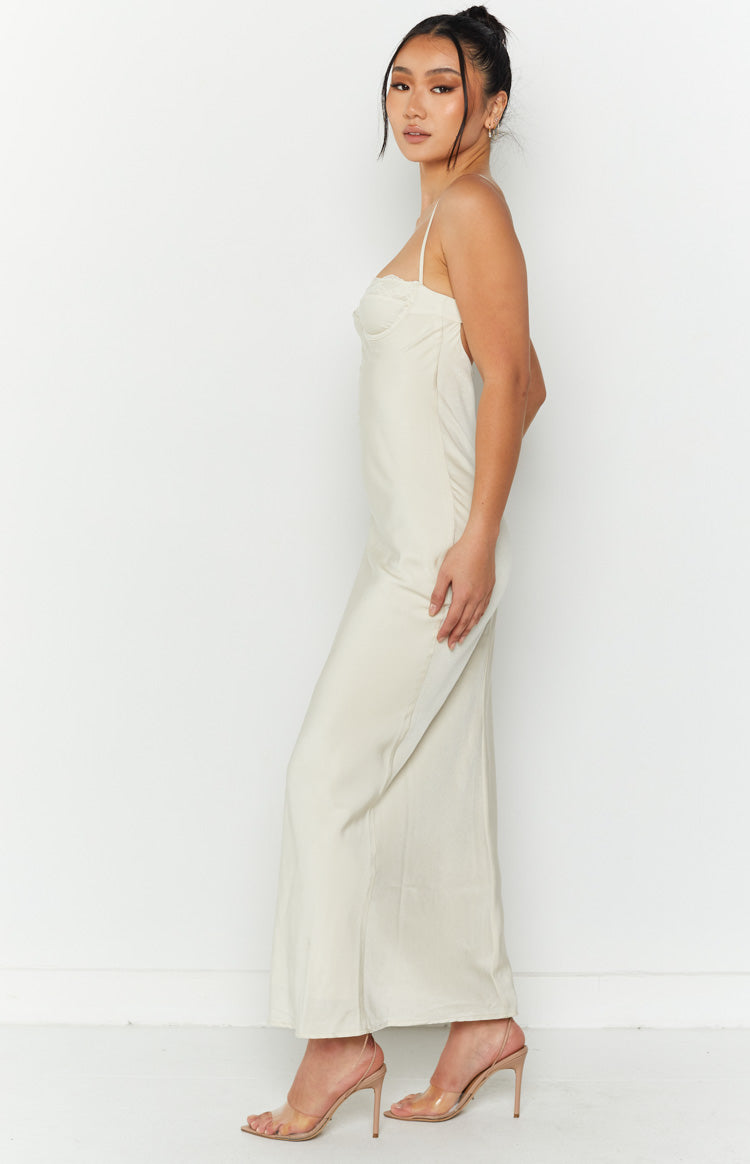 Mariana Cream Lace Bust Midi Dress Image