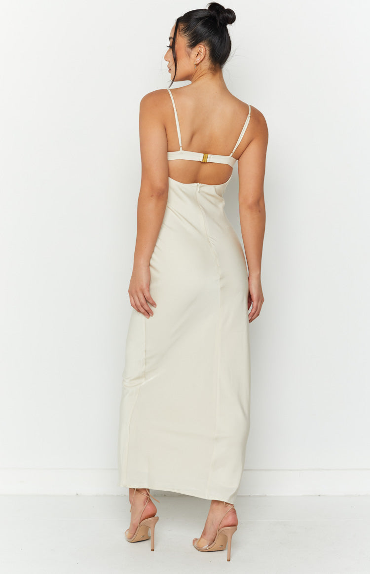 Mariana Cream Lace Bust Midi Dress Image