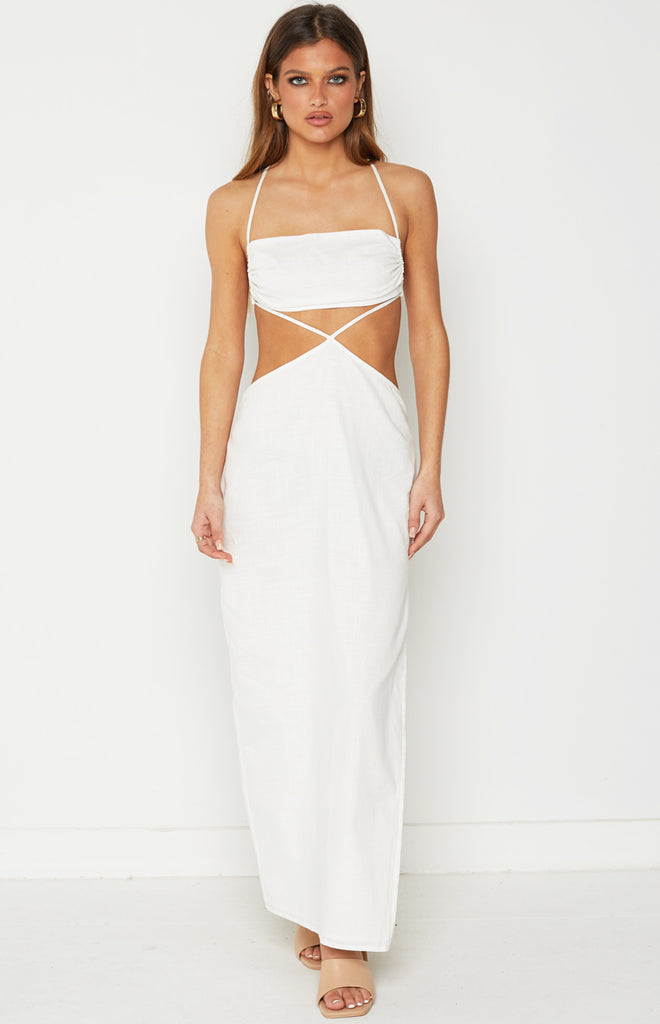 Mimi White Midi Dress – Beginning Boutique