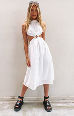 Odessa Backless Midi Dress White Image