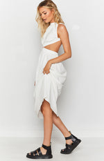 Odessa Backless Midi Dress White Image
