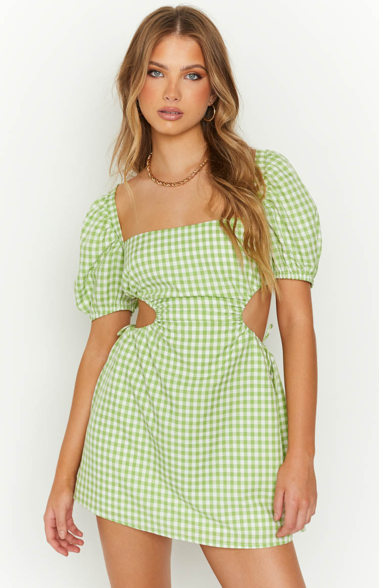 Green on sale gingham dress