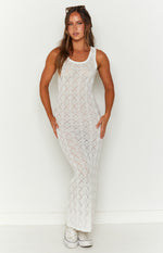 Piper White Knit Maxi Dress Image