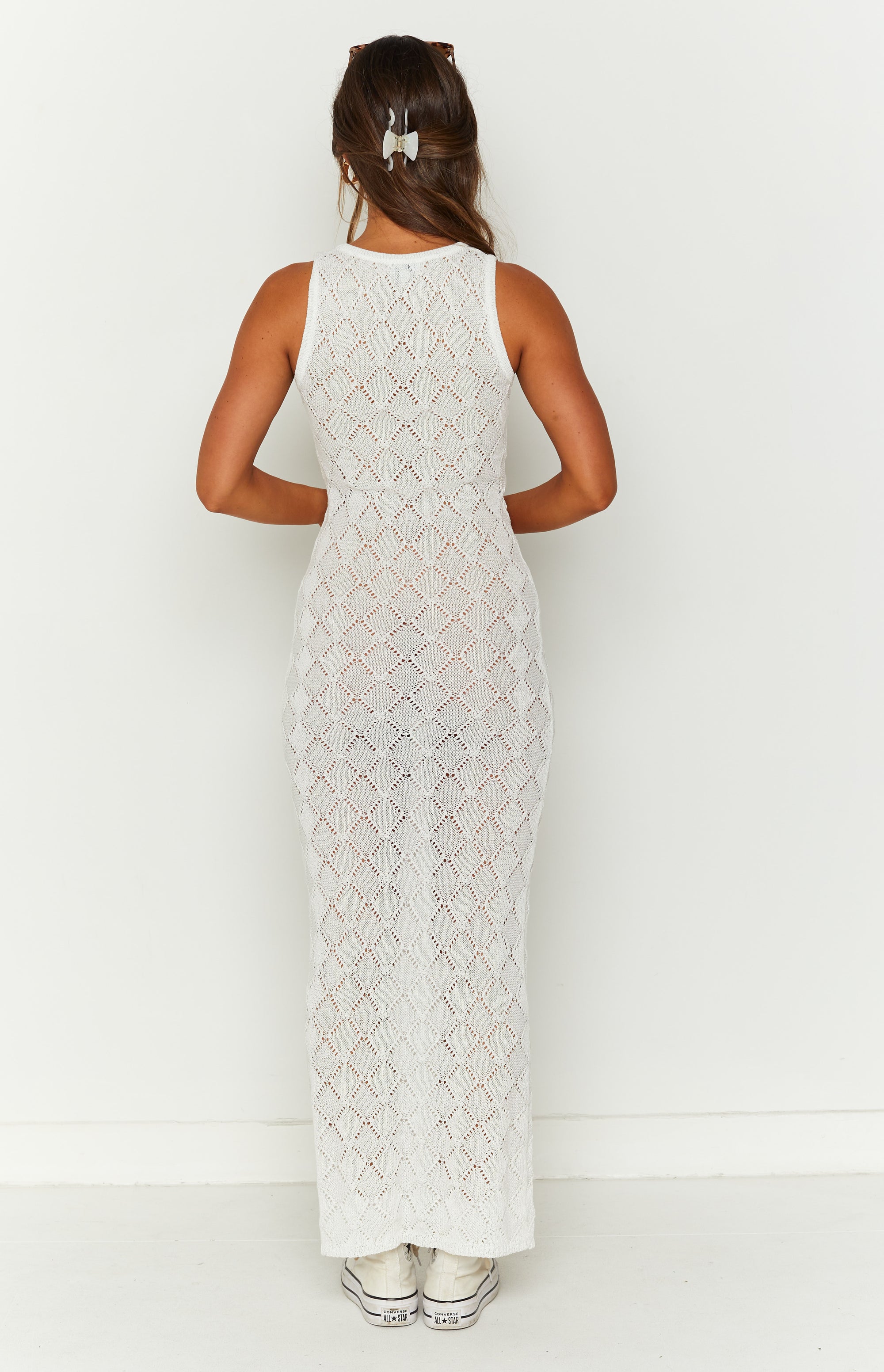 Piper White Knit Maxi Dress Image