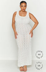 Piper White Knit Maxi Dress Image