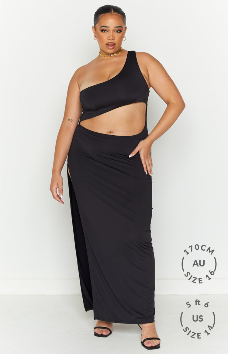 Collective Dress - Simone Black Cut Out Maxi Dress fourth image