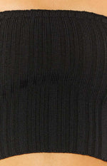 Summertime Black Knit Bandeau Top Image