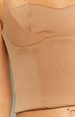 Too Good Brown Corset Top Image
