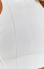 Vance White Seamed Racer Tank Image