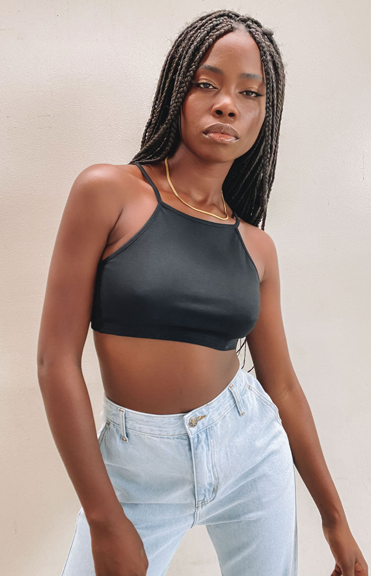 Wonderland Crop Top Black Beginning Boutique