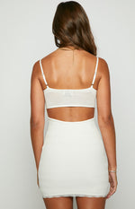 Adena White Knit Mini Dress Image