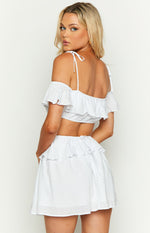 Alyssa White Ruffle Mini Dress Image