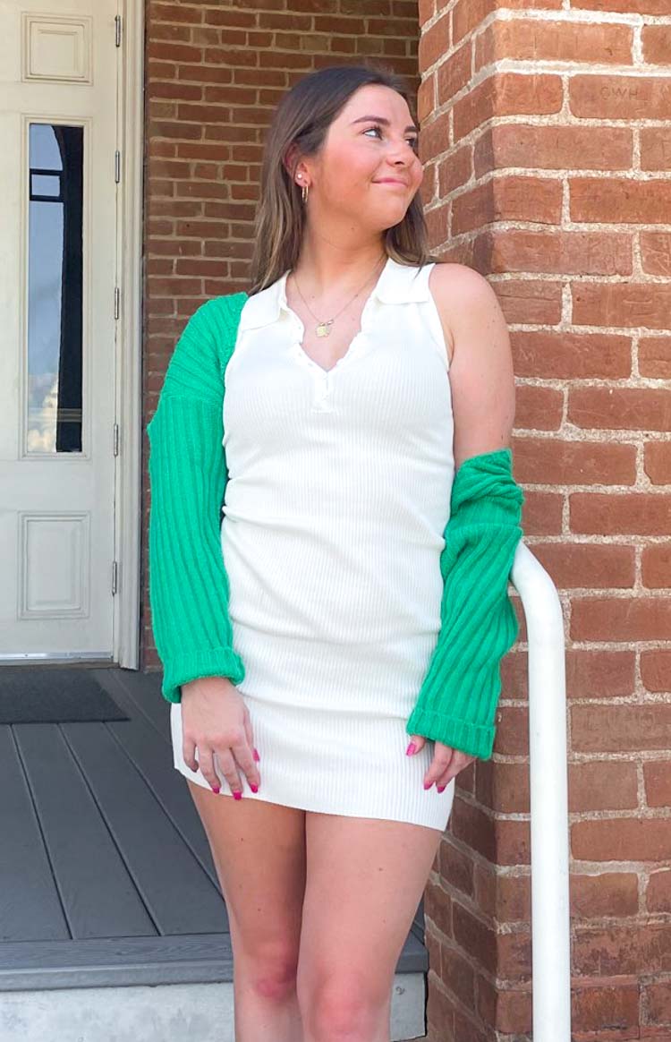 Hazel Collared Mini Dress White Image