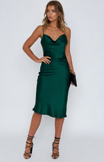 Schiffer Slip Midi Dress Emerald – Beginning Boutique